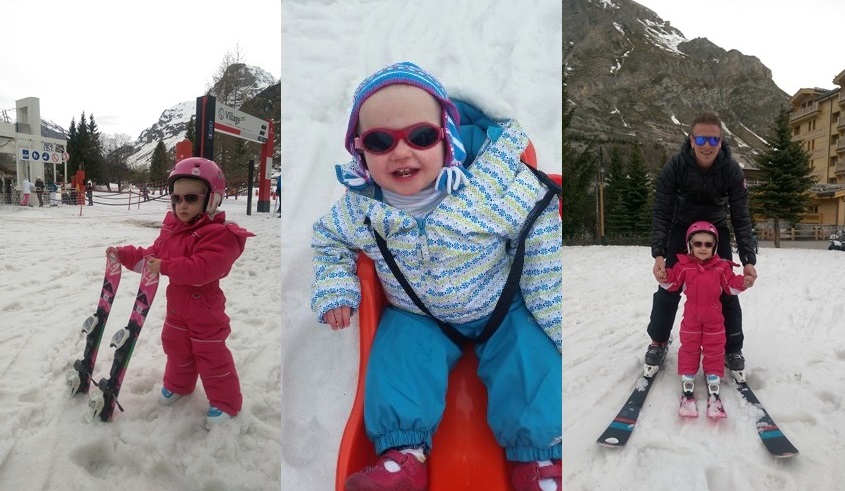 Beatrice and Sienna enjoying Val d'Isere