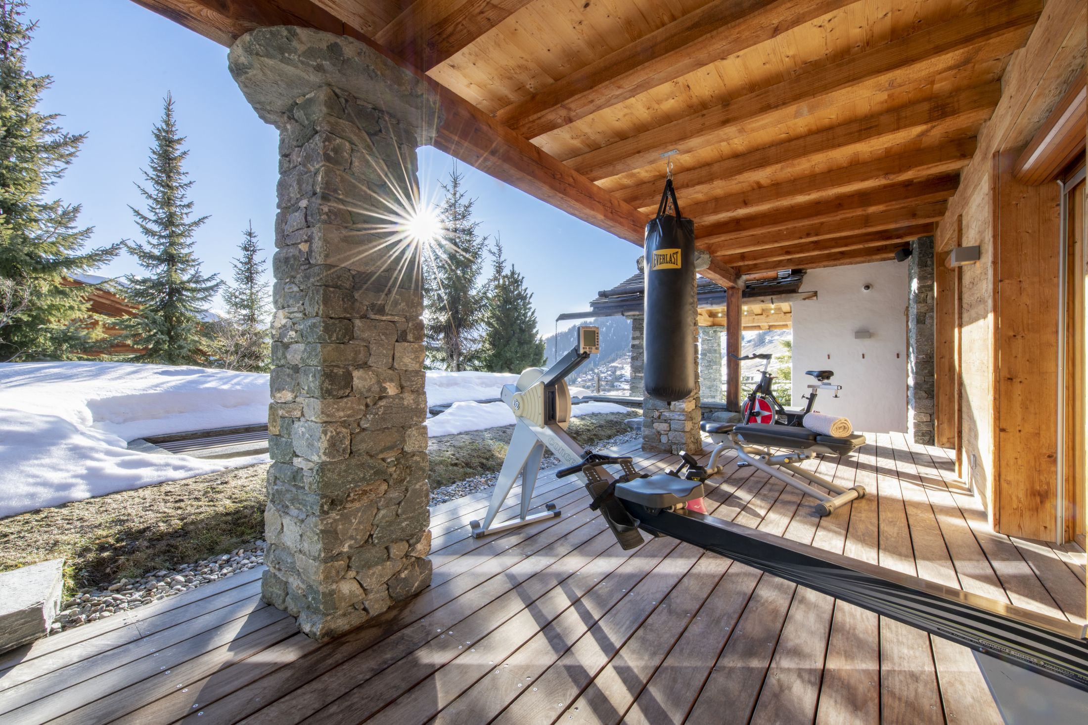 outdoor gym, Chalet Spa, Verbier yoga holiday, yoga in the alps, Verbier fitness