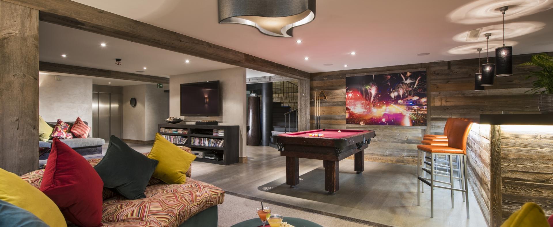 The entertaining space in The Lodge in Verbier