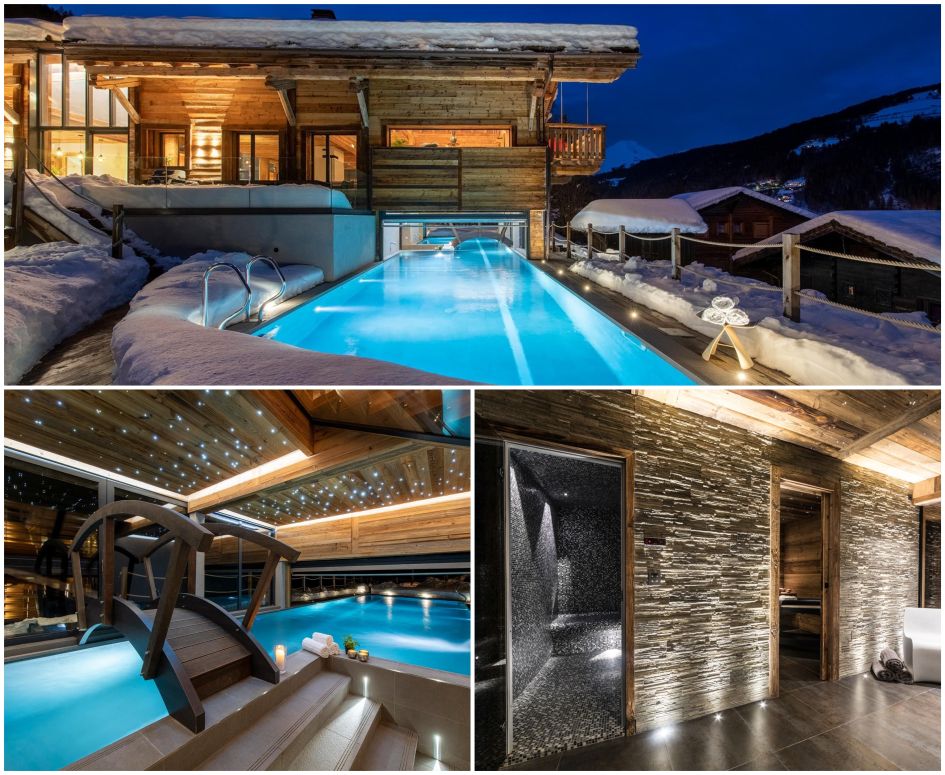 luxury chalet with a spa, wellness chalets, luxury chalet in Morzine with a pool