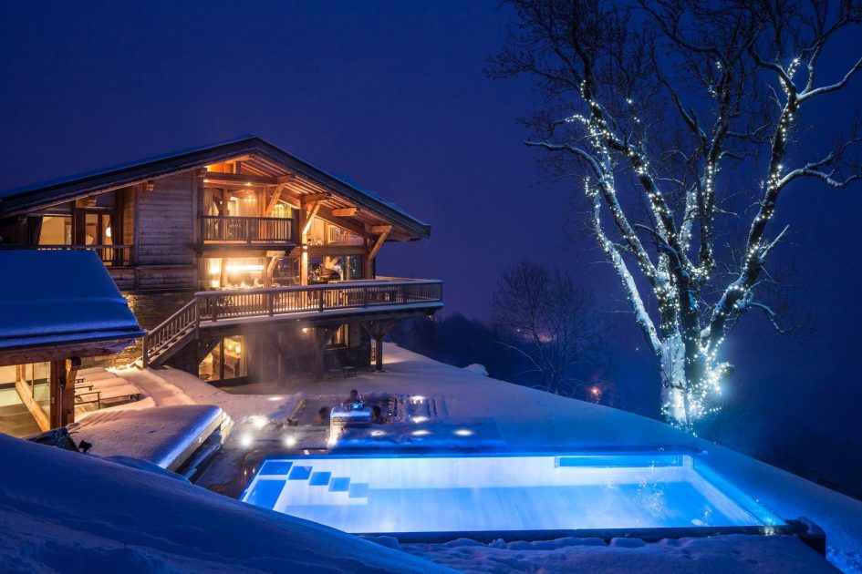 luxury chalet in Les Gets with a spa