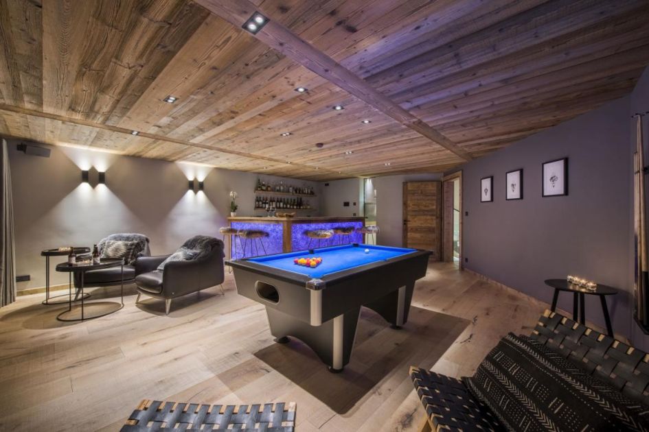 Games Room at Chalet Sapphire Gem, Morzine corporate ski chalet, large luxury ski chalet, corporate ski holiday Morzine