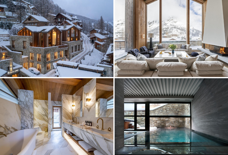 Collage of one of the best Val d'Isere chalets, Chalet Etoile du Nord (East and West Wing)