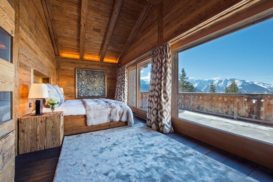 bedroom with a view, luxury chalet with a view, luxury chalet in Verbier with a view, Verbier luxury chalet, luxury ski holiday in Verbier