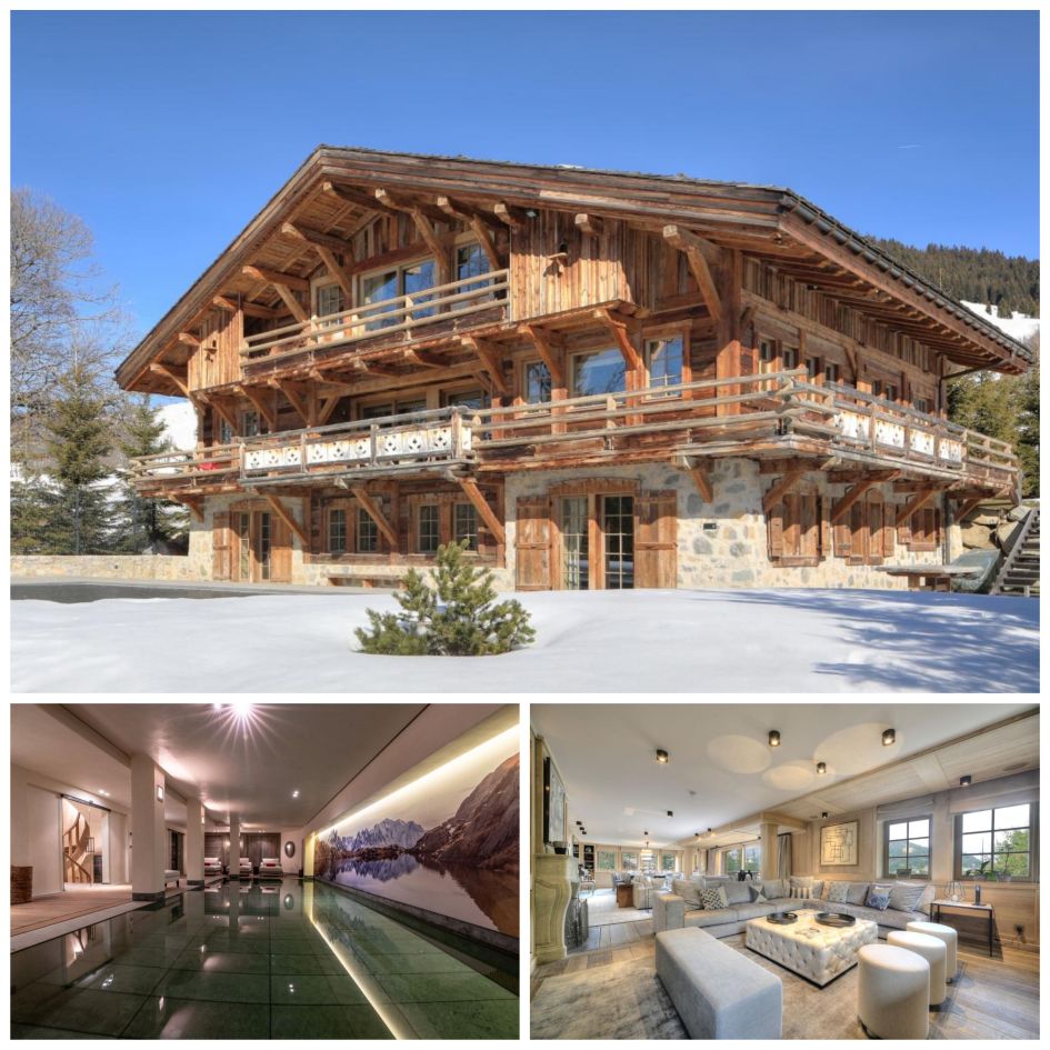 Megeve luxury chalet, traditional luxury chalet, Chalet Izoard, wellness spa, luxury indoor swimming pool