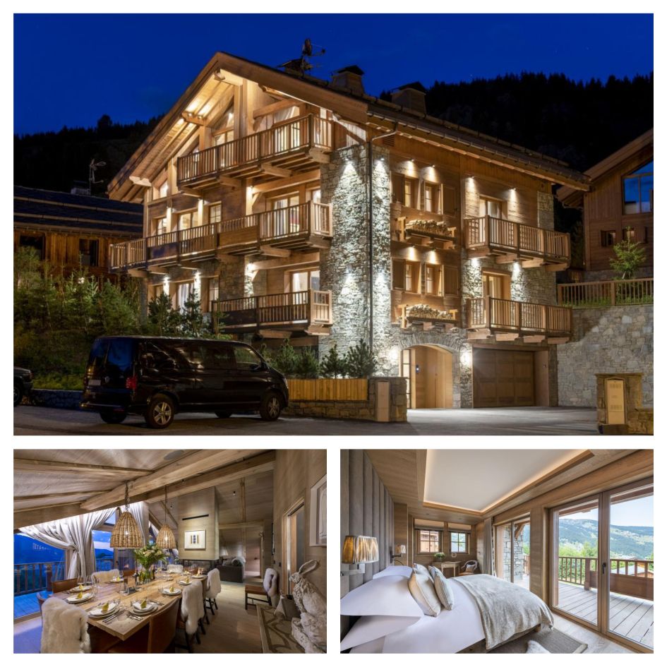 Chalet La Loze, luxury ski chalet, Meribel luxury chalet, open-plan living area, mountain views