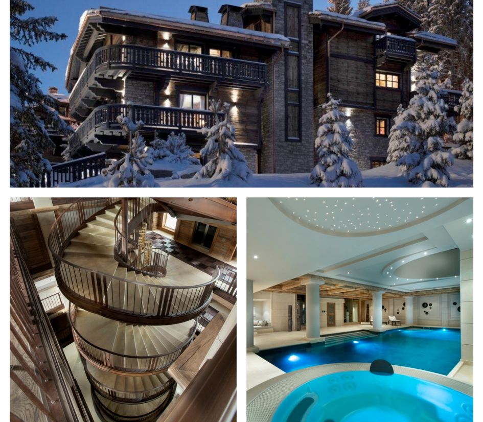 Chalet Edelweiss, Courchevel 1850, mountains, staircase, swimming pool