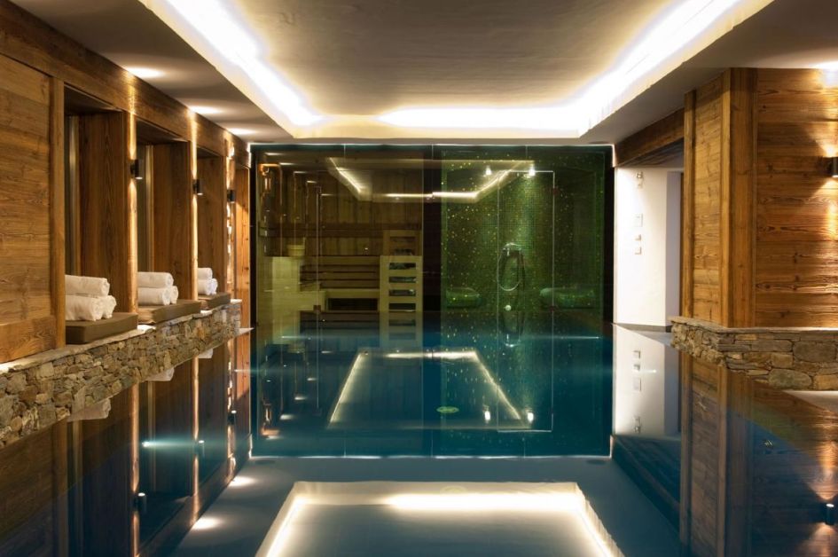 Swimming Pool at Dent Blanche, Verbier chalet with swimming pool in Verbier, Verbier chalet with swimming pool, best chalet swimming pools in Switzerland