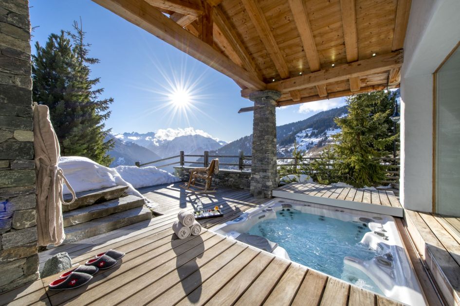 5 Best Hot Tubs in Verbier. Chalet Spa, Verbier. verbier chalets with a hot tub, chalet with a hot tub in verbier, verbier ski chalets