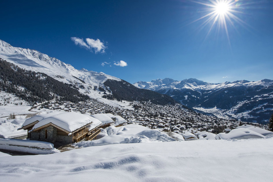 Views of a sunny and snowy Verbier.