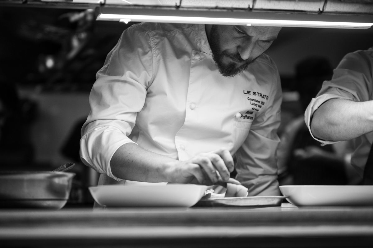 Chef at Baumanière 1850 gourmet dining in Courchevel, Michelin star restaurants in Courchevel 1850, best restaurants in Courchevel