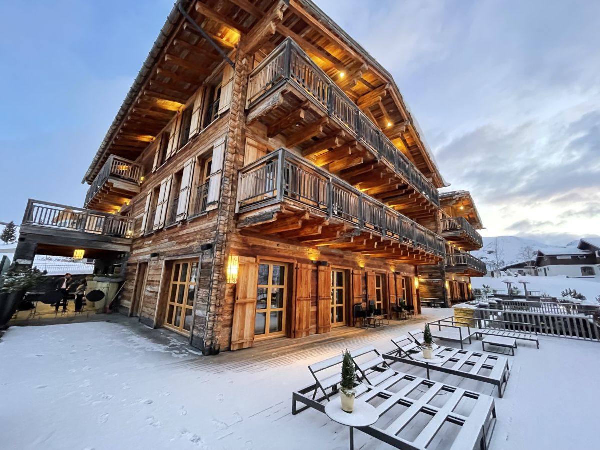 The exterior of one of the most luxurious ski chalets in the Austrian ski resort of Lech