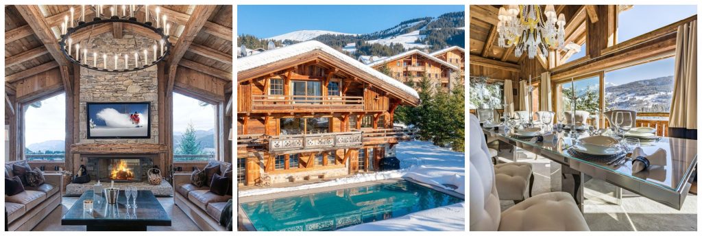 3 luxury chalets in Megeve; Chalet Aspen, Chalet Izoard, and Ultima Megève. 